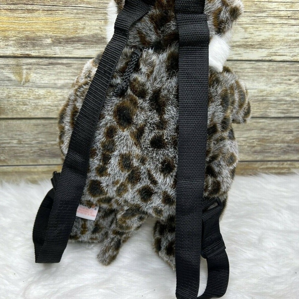 Mango Teddy Bear Co Snow Leopard Plush Cat Backpack 16" RARE - Picture 5 of 12